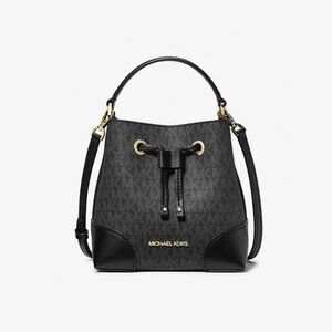 MICHAEL Michael Kors Mercer Small Logo Bucket Bag BLACK